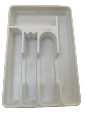 Vtg Rubbermaid White Utensil Silverware Tray Kitchen Drawer Organizer Retro MCM